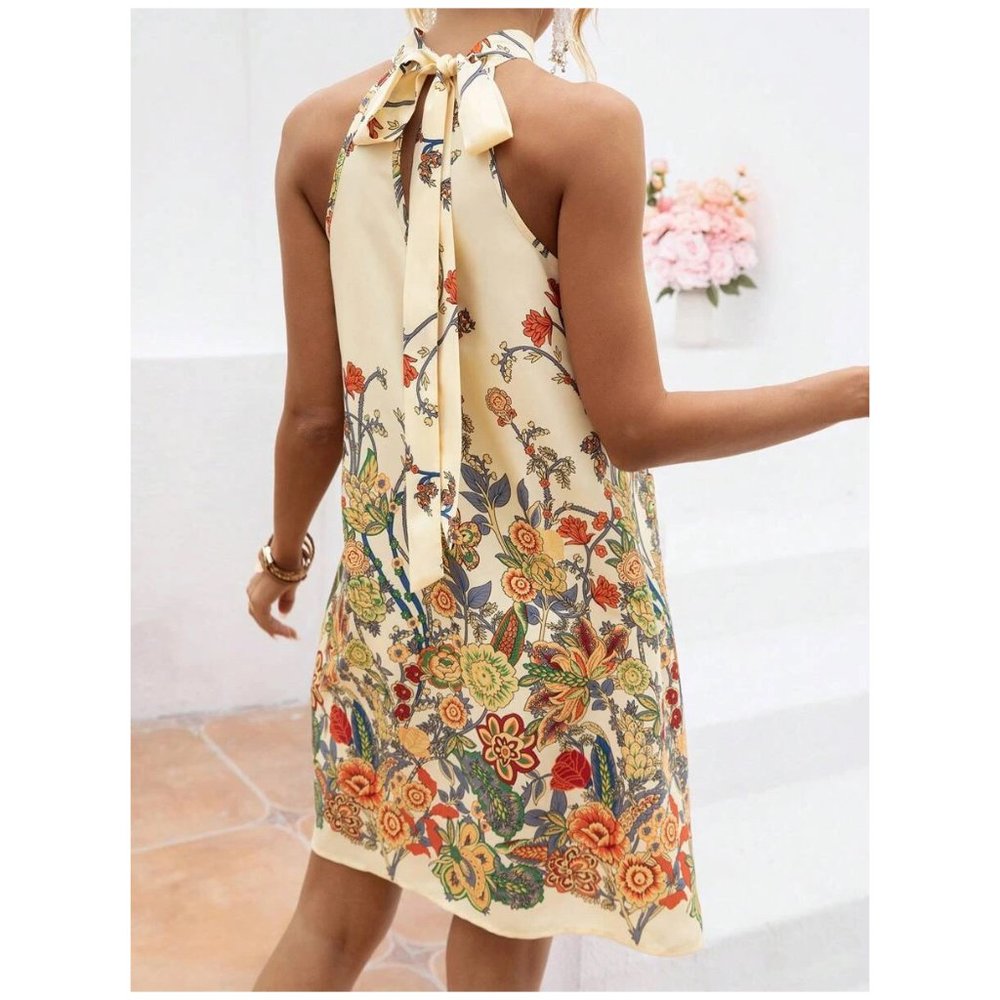 SHEIN | Floral Print Halter Neck Dress | NWT